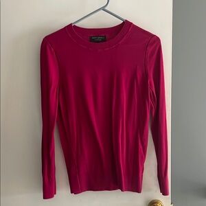 Banana Republic Pink Fitted Long Sleeve T-Shirt